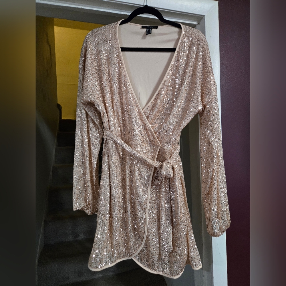 Sparkling Sequin Wrap Dress